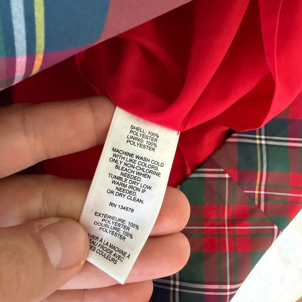 Vineyard Vines Girls 3T‎ Red Plaid Holiday Dress Sleeveless Taffeta Christmas
